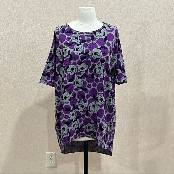 LuLaRoe Irma Minnie Mouse Purple Polka Dot Tunic XS - Picture 7 of 9